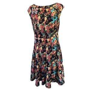 Julian Taylor Black Floral Sleeveless Dress 12